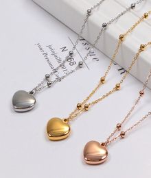 Three dimensional love color gold necklace rose gold chain jewelry color fast anti allergy5277703