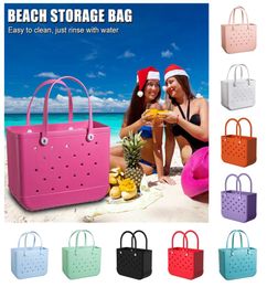 New Rubber Beach Bags EVA with Hole Waterproof Sandproof Durable Open Silicone Tote Bag for Outdoor Beach Pool Sports1564807