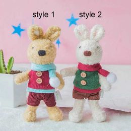 Plush Dolls 1PC 18cm Cute Rabbit Plush Toys Mini Bunny Bag Phone Pendants Stuffed Animals Dressing Rabbits Bear Keychain Doll for Girls Gift H240521 RSCO