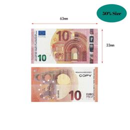 Party Games Crafts 2022 Fake Money Banknote 5 10 20 50 100 Dollar Euros Realistic Toy Bar Props Copy Currency Movie Faux-Billets Pcs P Ot07S