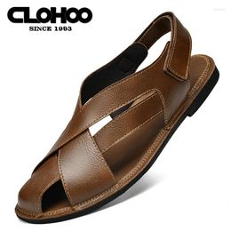 Sandals CLOHOO Handmade Men's Shoes Comfortable Soft Sole Surface Casual Versatile Man