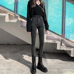 Women's Jeans Vintage High Waist Women Black Korean Fashion Streetwear Wide Leg Jean Female Denim Trouser Straight Baggy Mom Pants