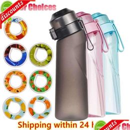 Water Bottles Upgrade 650Ml Brief Style Cup Air Flavoured Sports Bottle Suitable For Outdoor Fitness Fashion Fruit Flavour Scent Drop Dhd0W