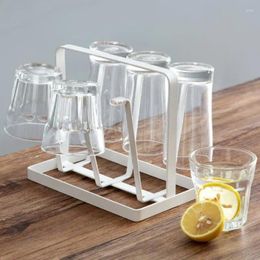 Kitchen Storage Utensils Wrought Iron Cup Holder Creative Household Drain Shelf For Rack Hanging Upside Down