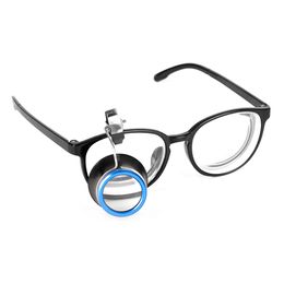 Alloy Clip-On Eyeglass Magnifier Portable Clip-On Eye Glasses Loupe Jewellers Opti Magnifier for Reading Electronics Clock Repair