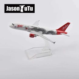 Aircraft Modle JASON TUTU 16cm AirAsia Dragon Airbus 320 Aeroplane Model Plane Model Aircraft Diecast Metal 1/400 Scale Planes Factory Wholesale Y240522