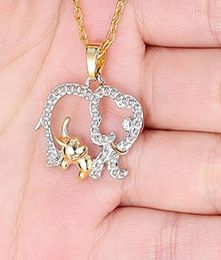 Necklace Women Korean Fashion Lovely Elephant Crystal Alloy Metal Pendant Necklace Jewelry Gold Chain2017591