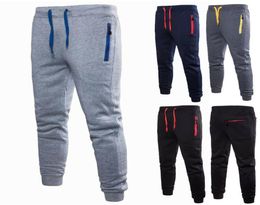 Mens Sports Long Pants Slim Fit Joggers Jogging Bottom Fleece Gym Winter Skinny Pants Zip Pockets Running Trousers T2006128315622