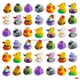Other Festive Party Supplies Halloween Rubber Ducks Baby Toys Kids Shower Bath Toy Float Squeaky Sound Duck Water Play Game Gift F Dhbu8