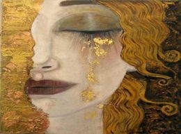 Woman in gold gustav klimt Paintings art on canvas golden tears hand painted oil painting figure artwork beautiful lady image for 4084851