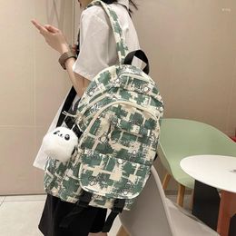 Backpack Fashion Girl College School Bag Casual Simple Women Striped Book Packbags For Teenage Travel Shoulder Rucksack