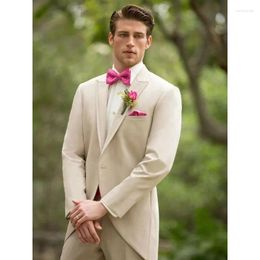 Men's Suits Wedding Dress Elegant Flip Collar One Line Tail 2-piece Set For Ball Banquet Formal Fashion Versatile Clothing Suit Pants