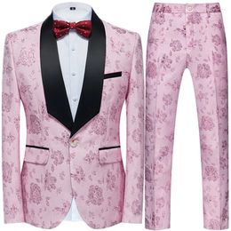 Men's Suits 2024 Fashion Men Casual Boutique Business Wedding Officiating Groom Suit Two Pieces Dress Blazers Jacket Pants Trousers Set