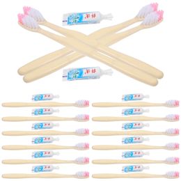 100 Pcs Mini Disposable Toothbrush Travel Toothbrushes Gum Toothpaste Plastic with 240522