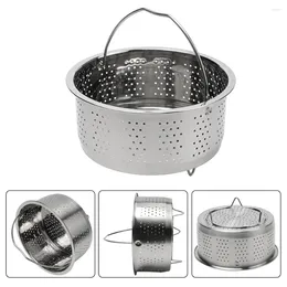 Double Boilers Steamer Basket Pot Bar Dining For Pressure Cooker Steam Silver 1pcs Home Kitchen Silicone Handle