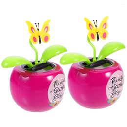 Decorative Flowers Dashboard Butterfly Decor Decorate Dashcams For Carsation Solar Powered Toys Plastic Office Swinging