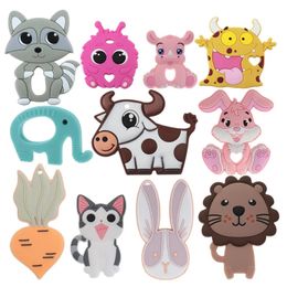 10 cartoon monster teeth for baby Easter rabbits silicone pendant teeth for baby accessories toys BPA free toys 240514