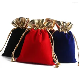 Storage Bags 16x12cm Velvet Gift Drawstring Bag Bracelet Candy Container Jewellery Packaging Wedding Christmas Pouch Item