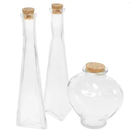 Storage Bottles 3 Pcs Wedding Decoration Souvenir Sand Decorative Bottle Origami Craft Glass Jars Wishing