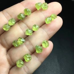 1 Pair Fengbaowu Natural Raw Rough Peridot Earring Ear Stud 925 Sterling Silver Reiki Healing Stone Jewelry Gift For Women 240522