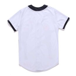 Baseball -Trikot -Männer Streifen Kurzarm Street Hemden schwarz weißes Sporthemd UAP2002 FB3A8