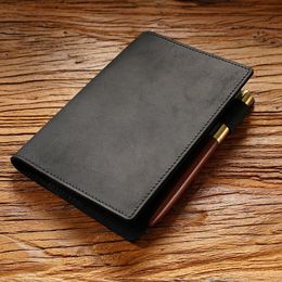 100% Genuine Leather Notebook Planner Book Cover A5 A6 Diary Original Retro Cowhide Journal Drawing Sketchbook Diary Cover 240509