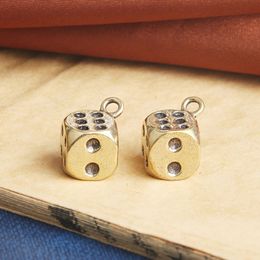 Copper Lucky Dice Pendant Car Diy Gift Keychain Pendant