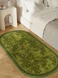 Carpets Green Carpet Bamboo Forest Print Nylon Sofa Rug Retro Art Bedside Floor Mat 50x150 1600X80 Luxury Living Room Decoration