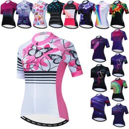 Racing Jackets Women's Short Sleeve Cycling Shirt Lady Lightweight Sport Riding Clothing Mountain Mtb Bicycle Clothes Team Bike Jacket