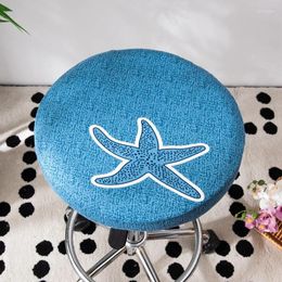 Chair Covers Elastic Printed Round Cover Bar Lifting Stool Coffee Shop Home Decor Anti-Dirty Universal Slipcover Seat