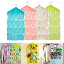 Storage Bags 16 Pockets Folding Hanging Bag Multifunction Underwear Sorting Door Wall Closet Organiser Hanger