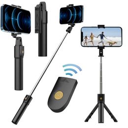 Selfie Monopods 3-in-1 wireless Bluetooth selfie stick for iPhone 13 Pro/Android foldable handheld monopod shutter remote control tripod d240522