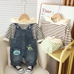 Clothing Sets Spring Autumn Infant Clothes Kids Girl Boys Fashion T Shirt Denim Overalls Bib Pants 2Pcs/Set Kid Children Costume