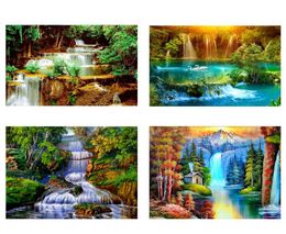 4PiecesLot DIY Waterfall 5D Diamond Painting Full Round Drill Landscape Embroidery Cross Stitch Wall Art Home Decor7892782