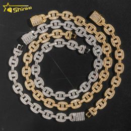 Design Copper Hip Hop Chain Gold Plated 16Mm Width Brass Baguette CZ Cuban Link Chains