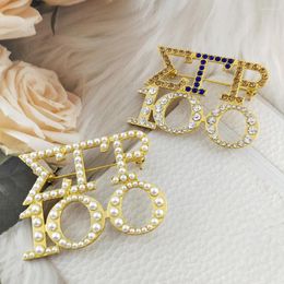 Brooches Customize Fashion Metal Inlaid Diamonds Pearl Greek 3 Styles Sigma Gamma Rho 100Year Letter Brooch Sorority Gifts