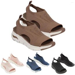 Casual Shoes Trendy Women Sandals Wedge Fish Mouth Breathable Summer Thick Sole Hollow Out Sports Slip-On For Beach