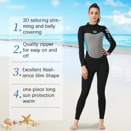 Women's Swimwear 3MM Women Men Wetsuit Neoprene Diving Suit Swim Surfing Spearfishing Long Sleeve Warm Swimsuit