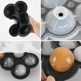 6 Grids Silicone Ice Ball Maker Large 3D Big Round Sphere High Balls Ice Shape Cube Mould Tray for Whiskey Cocktail Bar Tools