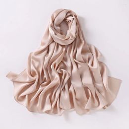 Women Plain Large Chiffon Hijab Scarf Shawl Satin Silk Headscarf Cover Ups