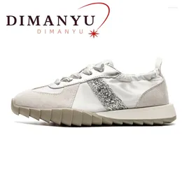 Casual Shoes DIMANYU Moral Training Women's Summer 2024 Real Leather Fashion Lace Female Forrest Gump