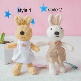 Plush Dolls 1PC 18cm Cute Rabbit Plush Toys Mini Bunny Bag Phone Pendants Stuffed Animals Dressing Rabbits Bear Keychain Doll for Girls Gift H240521 I50U