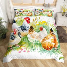 Bedding sets Cute Duck Duvet Cover Cartoon Yellow Set for Kids Boys Girls Comforter Animal Quilt with 2 case H240521 UR70
