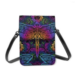 Shoulder Bags 2024 Women Messenger Straps Bag Mandalas Paisley Dragonfly Sun Card Holders Pocket Handbag Ladies Phone Purse