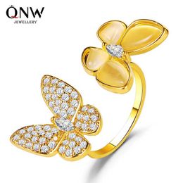 Jewelry master designs Vaned original rings Exaggerated butterfly ring fashion adjustable opening with Original logo Vanlybox