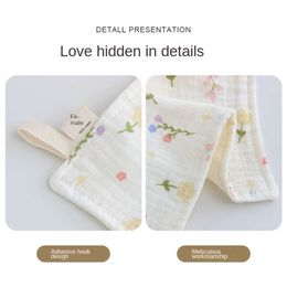 4 Layer Gauze Muslin Squares Saliva Floral Print Newborn Baby Items Washcloth Handkerchief Cute Absorbent Face Towel