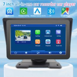 7Inch Car Radio Multimedia Video Player Wireless Carplay and Wireless Android Auto Touch Screen 4K Dash DVR Camera GPS Bluetooth