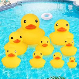 Bath Toys Cute Ducks and Squeezing Sound Bath Toys Soft Rubber Floating Ducks Playing Bath Games Fun Gifts for Children and Babies d240522