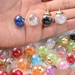 Other Event Party Supplies 10Pcs 16X21Mm Round Transparent Glass Ball With Rhinestone Beads Pendant For Jewellery Making Keychains L Dhtun