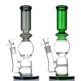 New Hot selling clearance green or black Glass bong glass smoking pipe glass water pipe with 2 percs (GB-278)